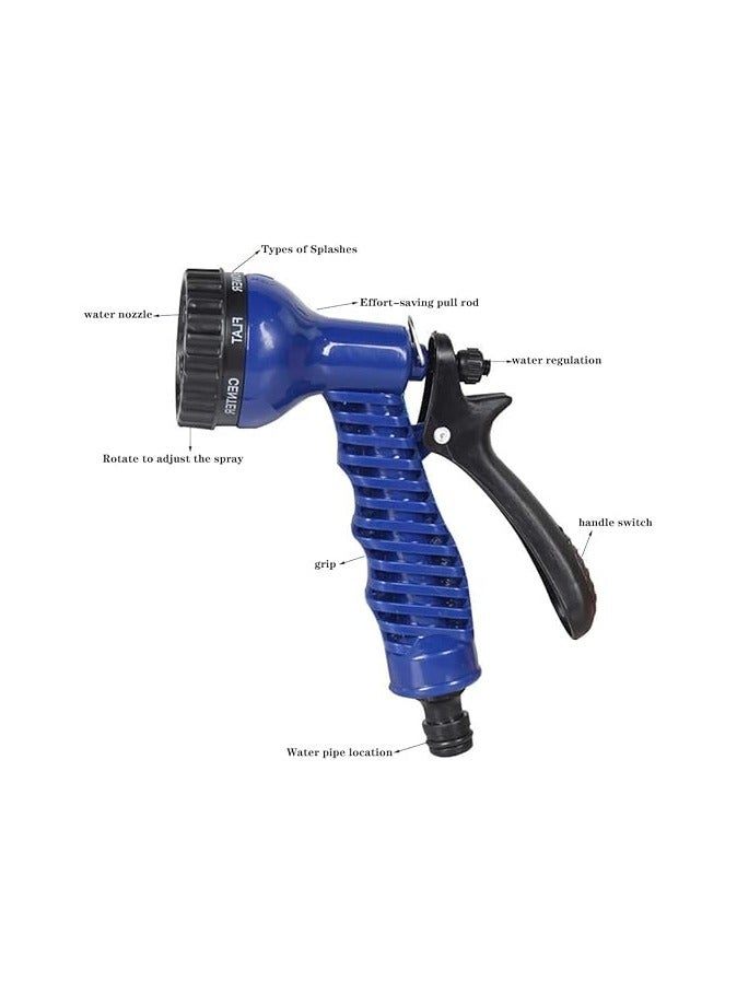 Expandable Garden Hose with Spray Nozzle, 15 m Length, Blue - Image 3