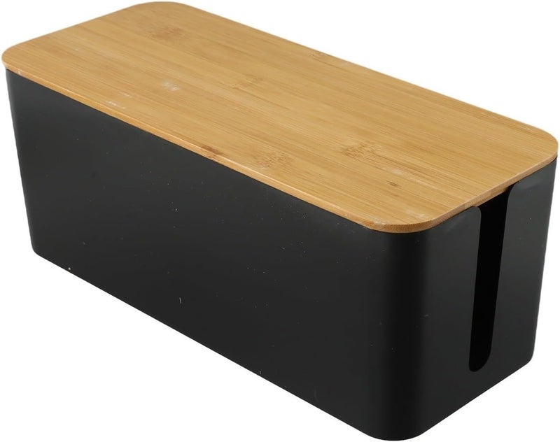 Cable Organizer Box ABS Material Non Slip Base Heat Dissipation Openings Size B - Image 1