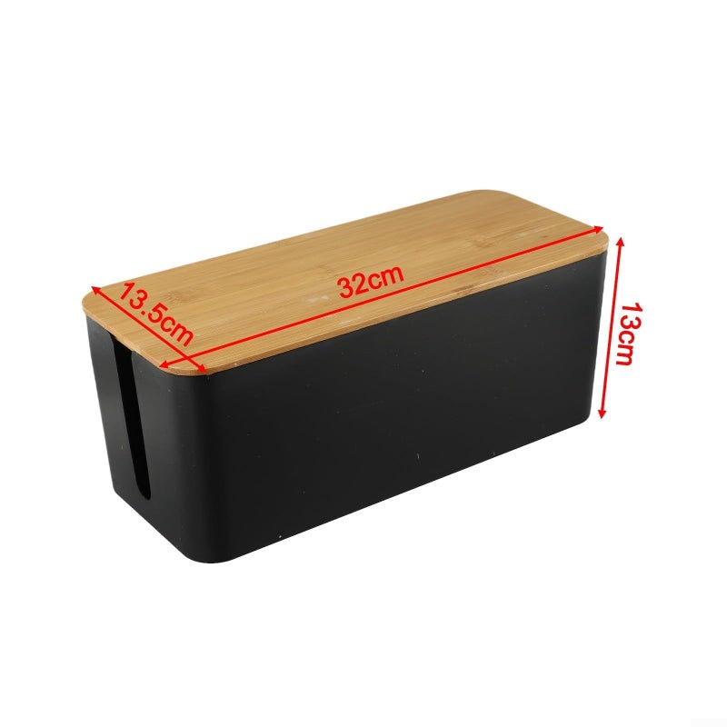 Cable Organizer Box ABS Material Non Slip Base Heat Dissipation Openings Size B - Image 3