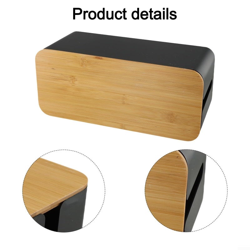 Cable Organizer Box ABS Material Non Slip Base Heat Dissipation Openings Size B - Image 4