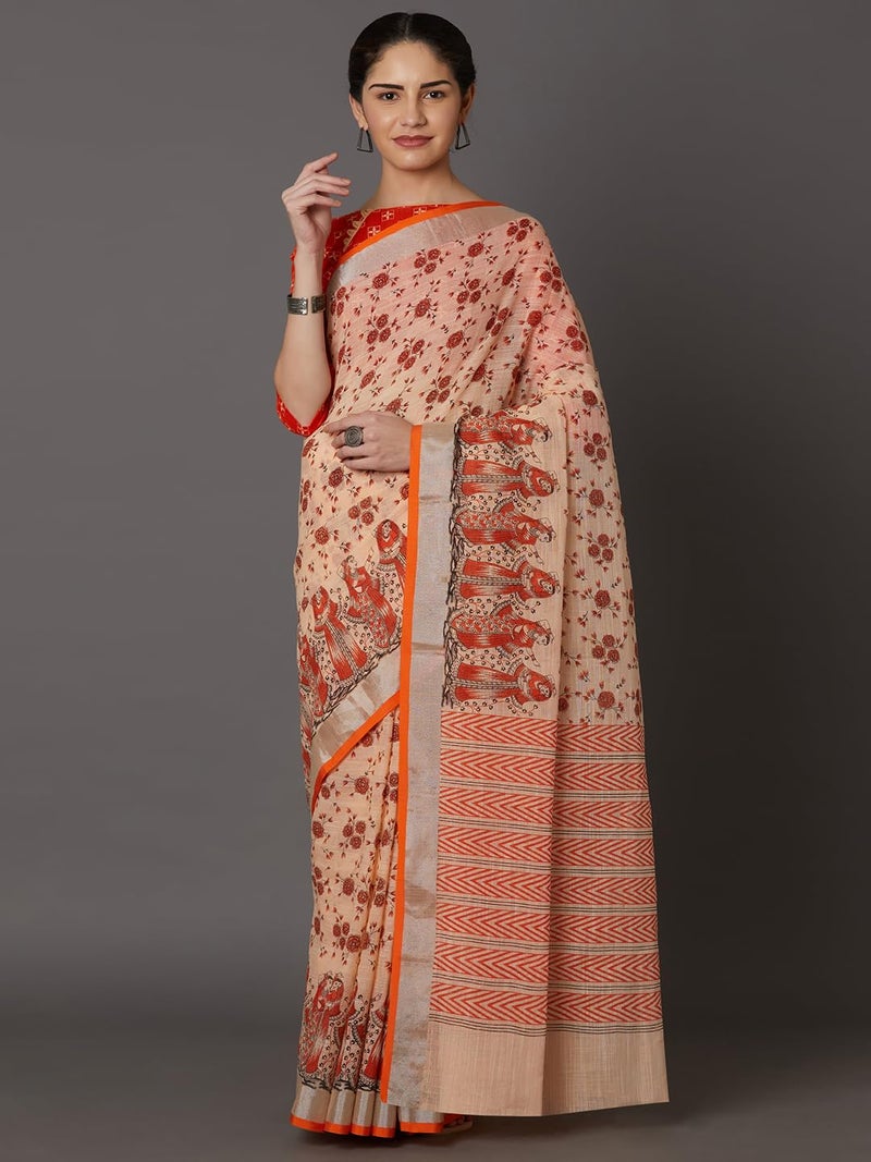 LACOSSI Pure Fancy Kanjivaram Jacquard Silk Saree Banarasi Jacquard Silk Saree Rich Pallu Design Woven Jacquard Trendy Special Occassion Wear With Unstitched Blouse Piece (Apple-2899) - Image 2