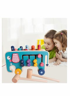 Excefore Wooden Hammering & Pounding Toys, Nail Hammer Stool, Pull Along Elephant Gopher Toy, Desktop Hitting Mouse and Hamster Game, Toddler Drag Toys 1-3 Years Old Boys and Girls Gifts  - Image 2