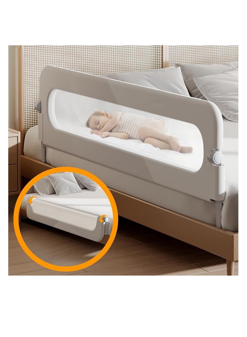 Foldable Crib Bed Rail Guard Upgraded Child Guardrail,Adjustable Heights & Foldable Portable Bedrail Extra Tall Child Safety Side Railing Guards for Kids (180cm)  - Image 1