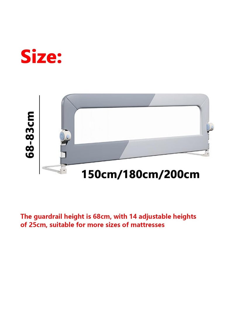 Foldable Crib Bed Rail Guard Upgraded Child Guardrail,Adjustable Heights & Foldable Portable Bedrail Extra Tall Child Safety Side Railing Guards for Kids (180cm)  - Image 3