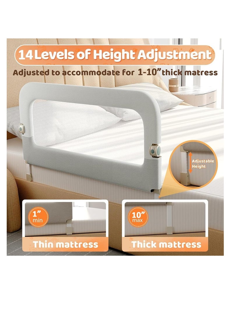 Foldable Crib Bed Rail Guard Upgraded Child Guardrail,Adjustable Heights & Foldable Portable Bedrail Extra Tall Child Safety Side Railing Guards for Kids (180cm)  - Image 5