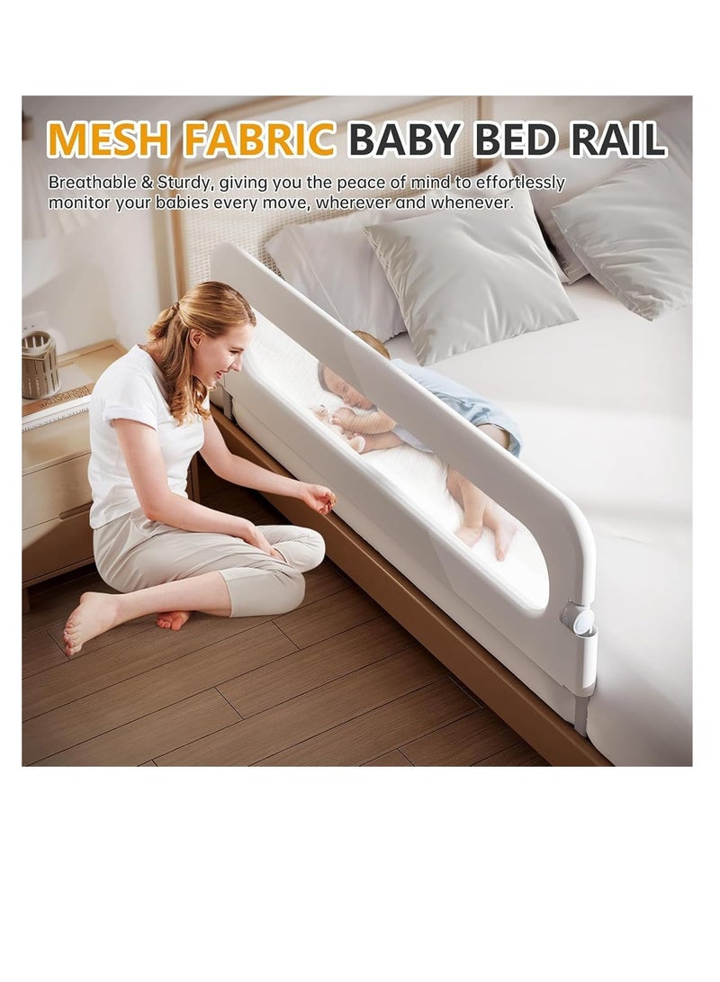 Foldable Crib Bed Rail Guard Upgraded Child Guardrail,Adjustable Heights & Foldable Portable Bedrail Extra Tall Child Safety Side Railing Guards for Kids (180cm)  - Image 4