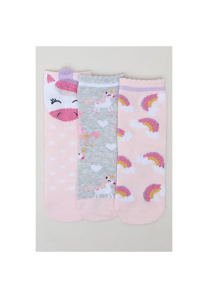 أر أند بي 3 Pack Patterned Crew Socks