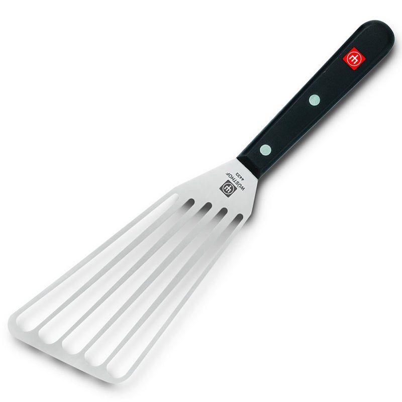 WSTHOF Gourmet 65 Offset Slotted SpatulaSilverBlack