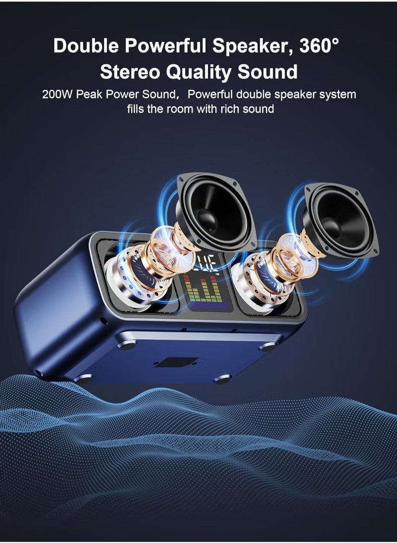 Smart Berry Bluetooth Karaoke Speaker with 2 Wireless Microphones – Portable PA System for Kids & Adults, USB/TF Card/AUX Inputs, Ideal for Parties & Events - Image 4