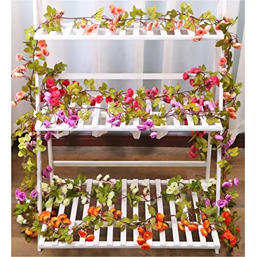 Tdas Artificial Hanging Flowers Rose Garland Vines Flower for Home Decoration Plants Ivy Vine Flora Decor Big Size Gifts Fake Leaves Items Living Room Wall Wedding – 1.8 m, 69 Flowers (Purple) - Image 5