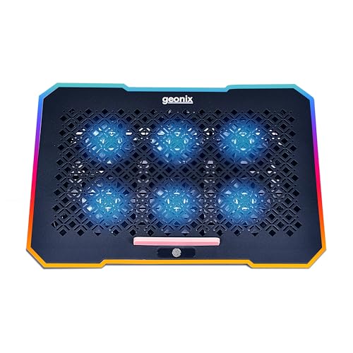 Geonix Ergo 2 Gaming Laptop Cooling Stand with 10 RGB Lights, 6 Quiet Fans for 15.6-18 Inch Laptops, Smart Touch, 5 Stand Adjustable Point, PC Notebook Heat Dissipation (Black) - Image 5