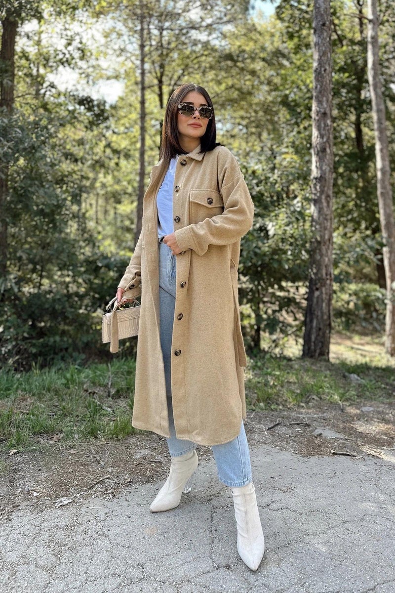 Weshaya Coat Women Caramel - Image 4