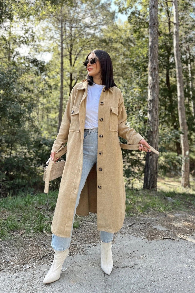 Weshaya Coat Women Caramel - Image 5