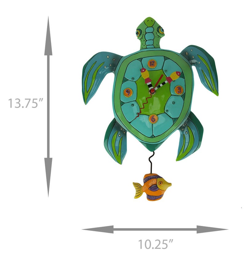 Allen Designs P1858 Whimsical Turtle Pendulum Wall Clock Sup Dude? - Image 5