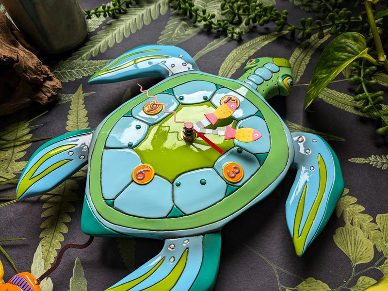 Allen Designs P1858 Whimsical Turtle Pendulum Wall Clock Sup Dude? - Image 2