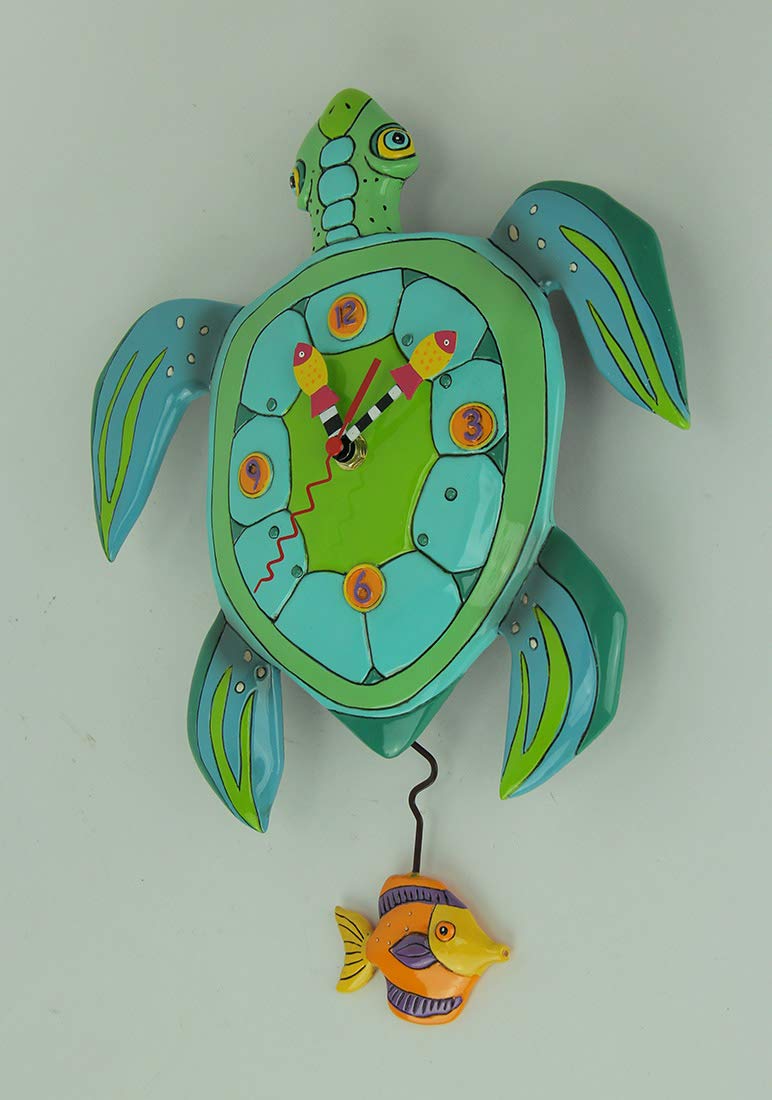 Allen Designs P1858 Whimsical Turtle Pendulum Wall Clock Sup Dude? - Image 3