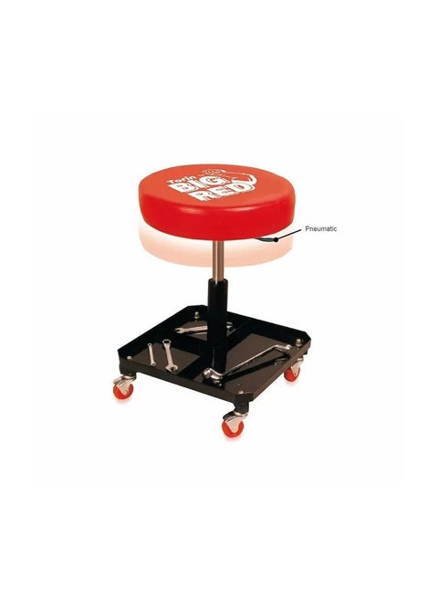BIG RED TR6201 Torin Heavy Duty Rolling Pneumatic Creeper Garage Shop Seat Padded Adjustable Mechanic Stool with Tool Tray Storage