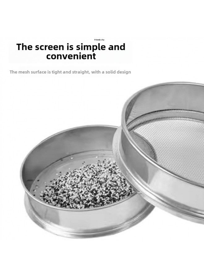Flour Sieve 304 Stainless Steel Screen Sand Ultrafine Filter Mesh Washing Sesame Sieve Sieve Standard Sample Sieve Wholesale-Specifications:Friendly City Yao35cm Diameter 304 Whole Body Stainless Steel - No Return-Color:Friendly City 40 Mesh Flour Sieve (special Price 20cm )  - Image 5