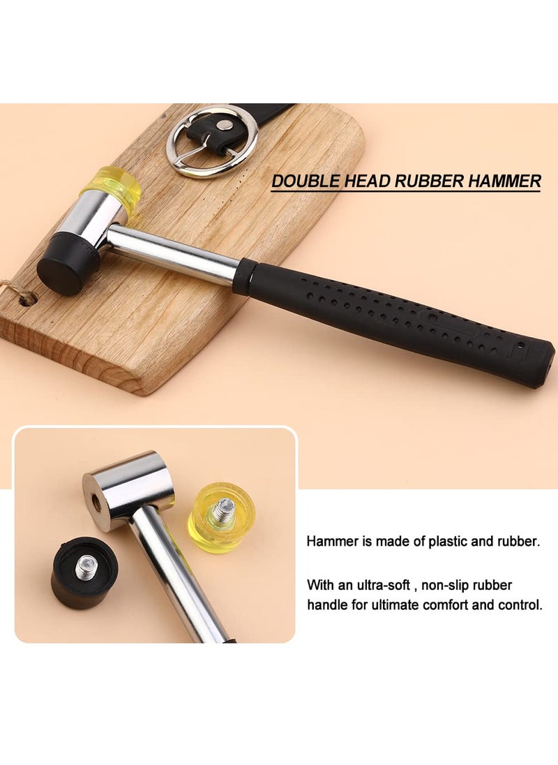 Yizzvb Yizzvb 10 Pcs Leather Hole Punch Tool Set, 0.5mm-3.5mm Round Hole Punch Working Tools with Double Head Plastic and Rubber Hammer for Leather Belts, Canvas, Watch Band, and Other Leather Projects  - Image 5