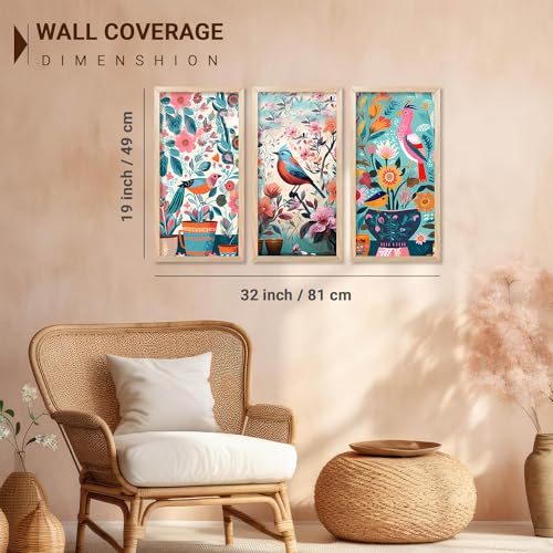 kotart Aesthetic Modern Art Wall Painting Decorative Abstract Home Decoration Frame With For Living Room Bed Room Hotel Wall Decor Digital Reprint Engineered Wood Set of 3 (Art 7, 10x19 inch) - Image 3