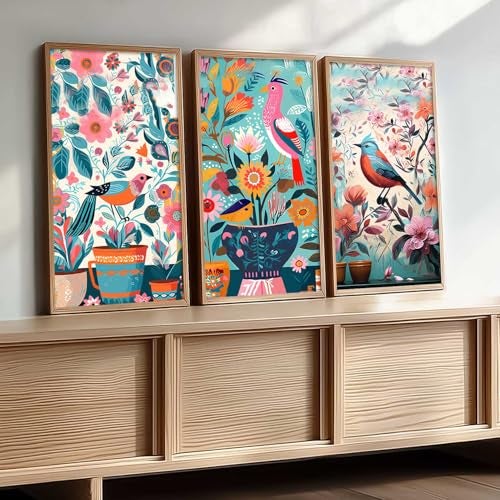 kotart Aesthetic Modern Art Wall Painting Decorative Abstract Home Decoration Frame With For Living Room Bed Room Hotel Wall Decor Digital Reprint Engineered Wood Set of 3 (Art 7, 10x19 inch) - Image 1