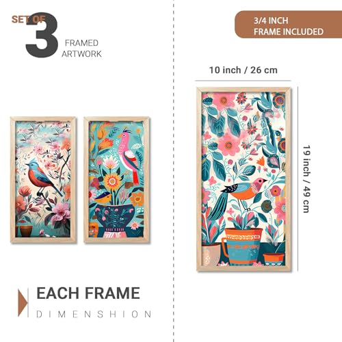 kotart Aesthetic Modern Art Wall Painting Decorative Abstract Home Decoration Frame With For Living Room Bed Room Hotel Wall Decor Digital Reprint Engineered Wood Set of 3 (Art 7, 10x19 inch) - Image 2