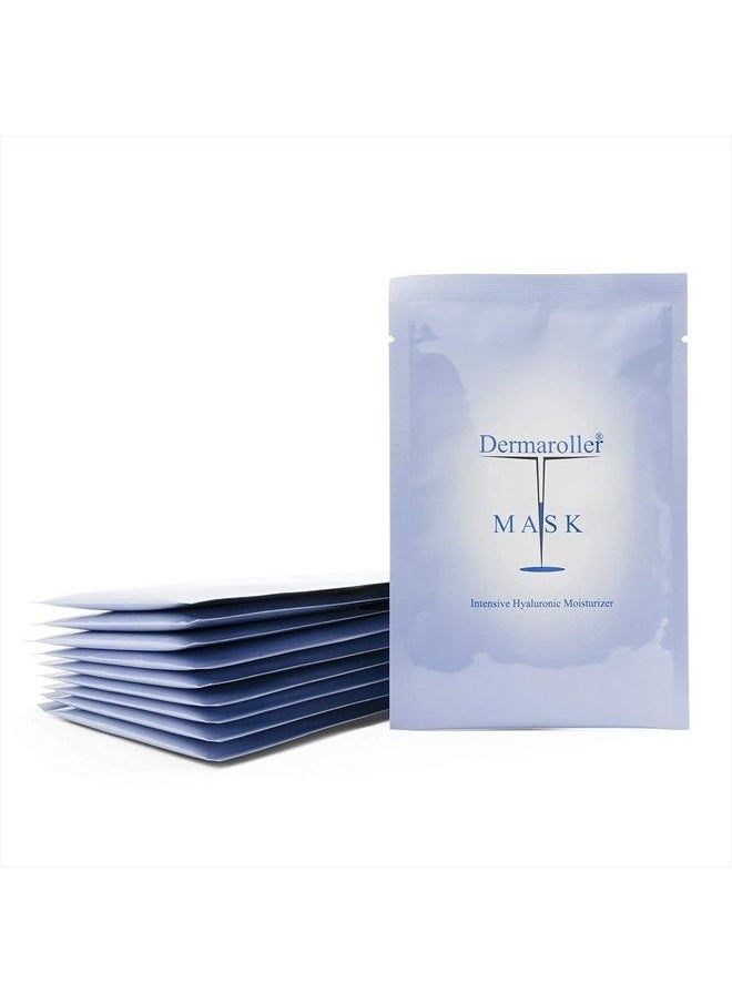 Dermaroller - , Silk Face Masks Intensive Hyaluronic Acid Moisturizer with Matriyxl 3000 Tocopherol Boost Collagen Hydrate Dry Skin Reduce Fine Lines Wrinkles SingleUse Masks (Pack, 10) - Image 1