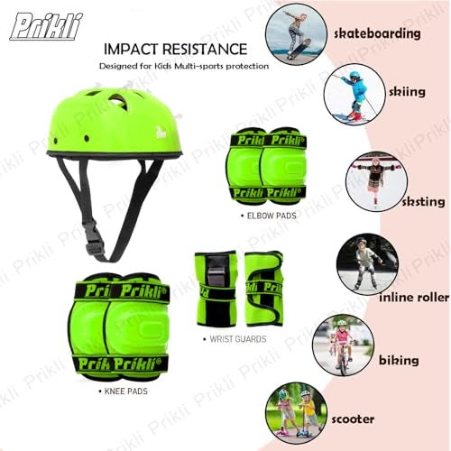 PRIKLI Kids Protective Set Guard for Skating, Cycling & Skateboarding (Suitable for Age Group 5 to 12 Years Old) (Green) - Image 5
