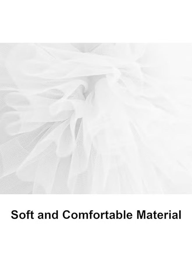Girls Tutu Skirt 50s Vintage Ballet Tulle Skirt Princess Dance Costume for Kids Party (White) - Image 5