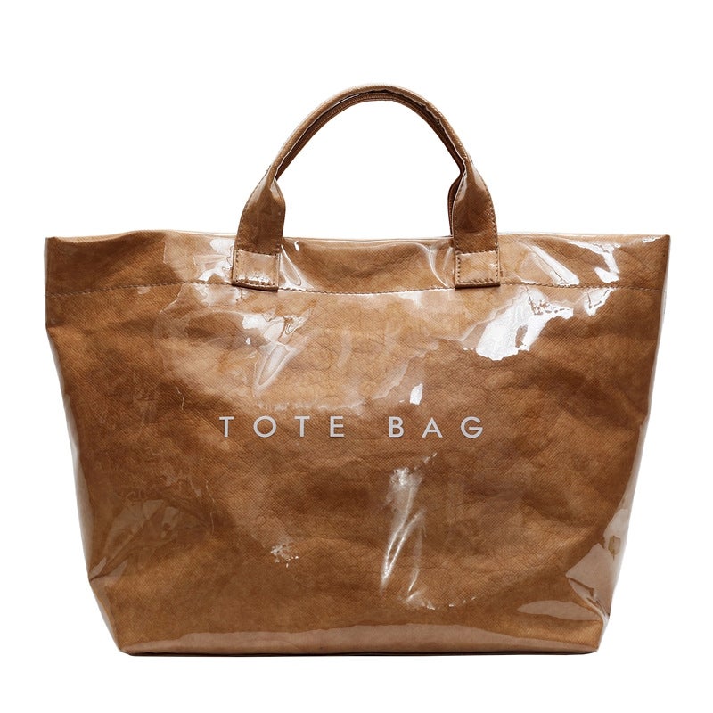 Tote Bag Retro Dupont Letter Casual Versatile Handbag Normcore Transparent Simple Work Clothing Large Capacity Bag For Women - Image 1