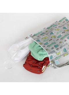 BUMKiNs Waterproof Wet Bag Washable Reusable For Travel Beach Pool Stroller Diapers Dirty Gym Clothes Wet Swimsuits Toiletries 12X14 Cactus  - Image 4