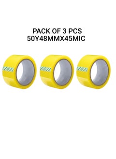 Yuwell Pack Of 3 Pcs Packing Tape For Sealing Parcel Boxes Use For Office Supplies And Home Packing Tape 50Y 48MMX45MIC  - Image 1