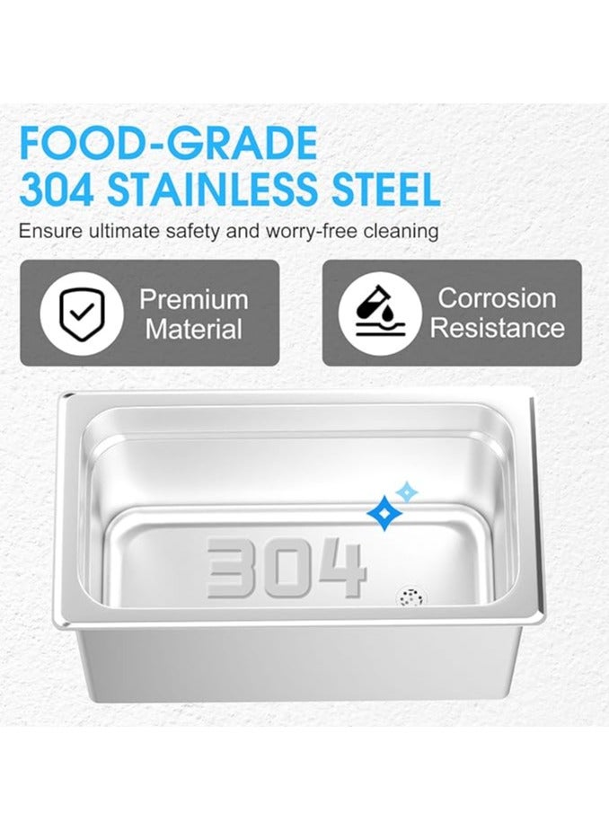 6.5L Professional Ultrasonic Cleaner Machine, 40kHz Digital Jewellery Ultrasonic Cleaner 304 Stainless Steel with Timer and Heater - Image 4