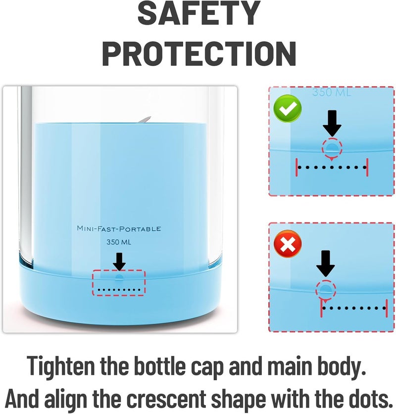 OTPEIR خلاط بحجم شخصي، خلاط محمول، خلاط USB يعمل بالبطارية (أزرق) - Image 2