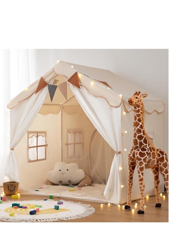 DUNISO Kids Indoor and Outdoor Tent House, Toddler Playhouse with Curtains, Baby Princess Castle, Children Indoor Room Toys for 3-10 Years Old Boys and Girls (132x90x125cm) - Image 1