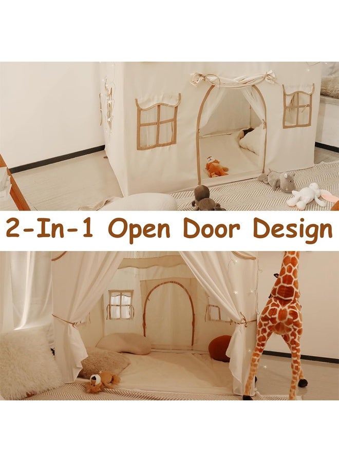 DUNISO Kids Indoor and Outdoor Tent House, Toddler Playhouse with Curtains, Baby Princess Castle, Children Indoor Room Toys for 3-10 Years Old Boys and Girls (132x90x125cm) - Image 3