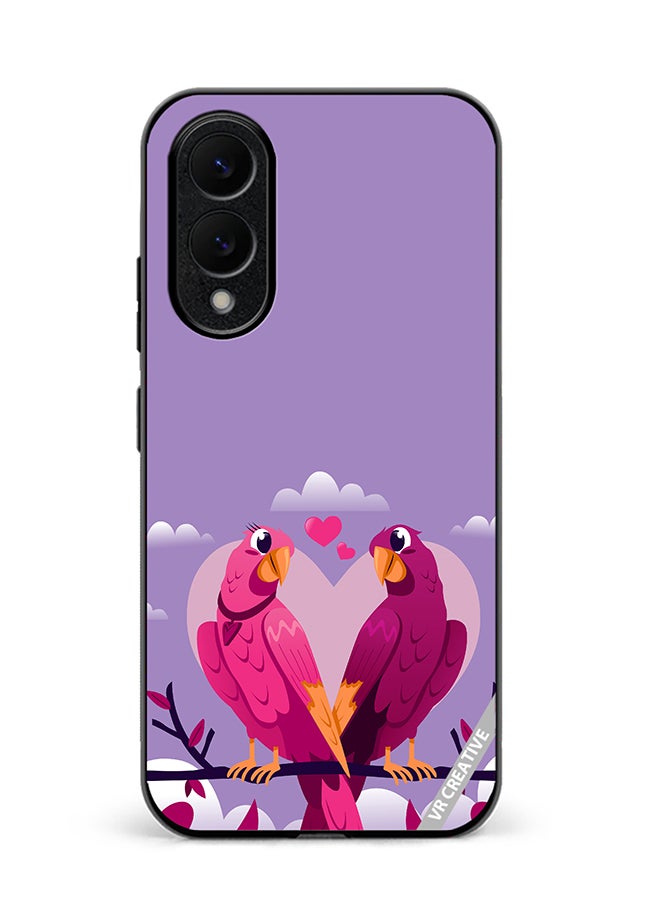 VR CREATIVE Protective Case Cover For Samsung Galaxy S25 Edge Love Birds Design Multicolour