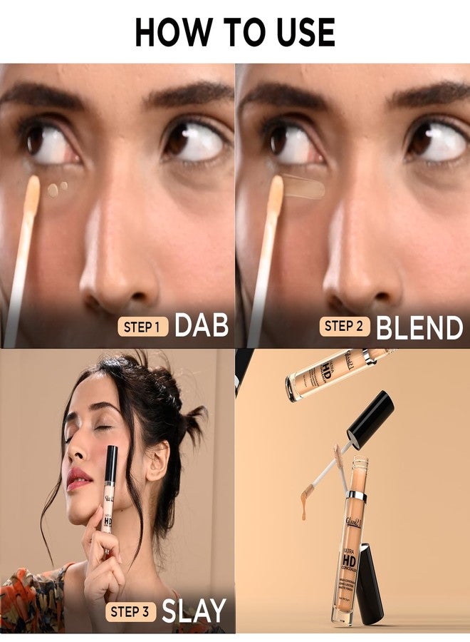 جلام 21 خافي عيوب سائل Glam21 Ultra HD للحصول على لمسة نهائية عالية الوضوح | غير لزج، يدوم طويلاً، بلمسة نهائية مطفية | أداة تطبيق سهلة الانزلاق | يخفي المسام، حب الشباب، الندبات، والعيوب | 5 غرام، لون برتقالي - Image 5