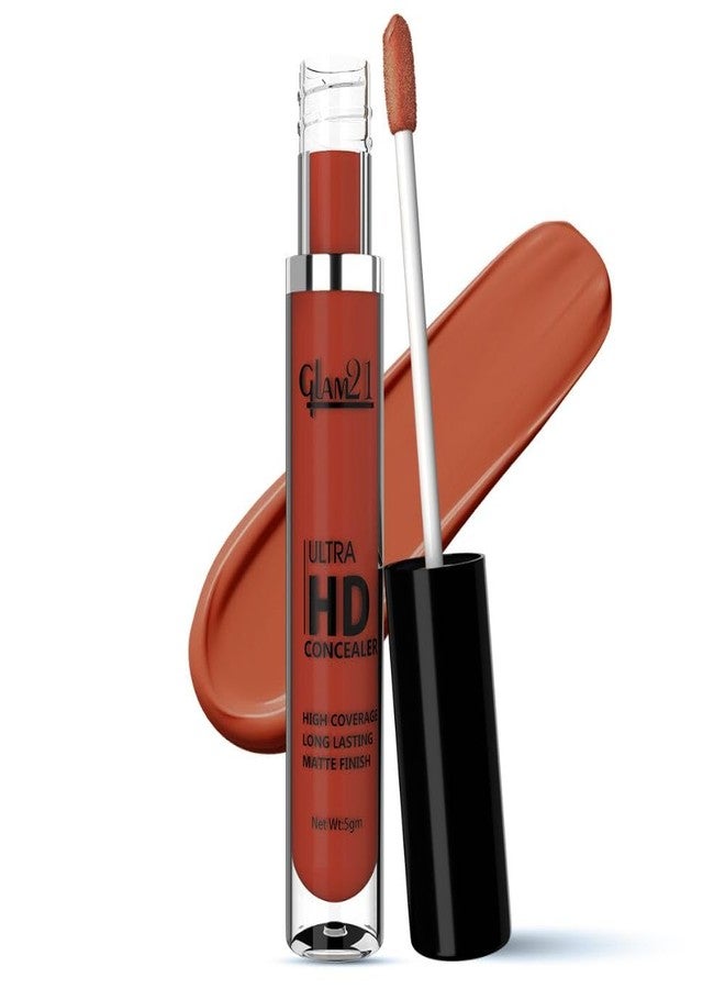 جلام 21 خافي عيوب سائل Glam21 Ultra HD للحصول على لمسة نهائية عالية الوضوح | غير لزج، يدوم طويلاً، بلمسة نهائية مطفية | أداة تطبيق سهلة الانزلاق | يخفي المسام، حب الشباب، الندبات، والعيوب | 5 غرام، لون برتقالي - Image 1