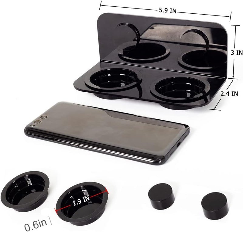 WACOOL Magnetic Reptile Ledge, Acrylic Gecko Feeding Ledge with 6PCS Cups, Reptile Food Water Feeder Dish for Geckos Iguana Chameleon Pets (Black) - Image 3