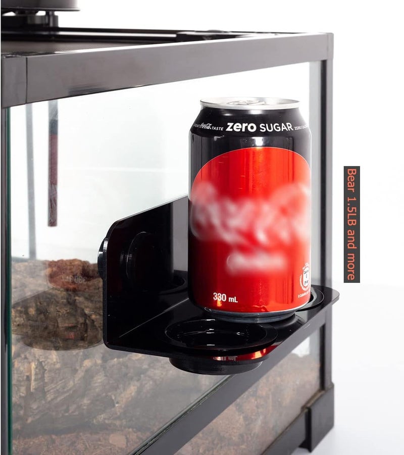 WACOOL Magnetic Reptile Ledge, Acrylic Gecko Feeding Ledge with 6PCS Cups, Reptile Food Water Feeder Dish for Geckos Iguana Chameleon Pets (Black) - Image 4