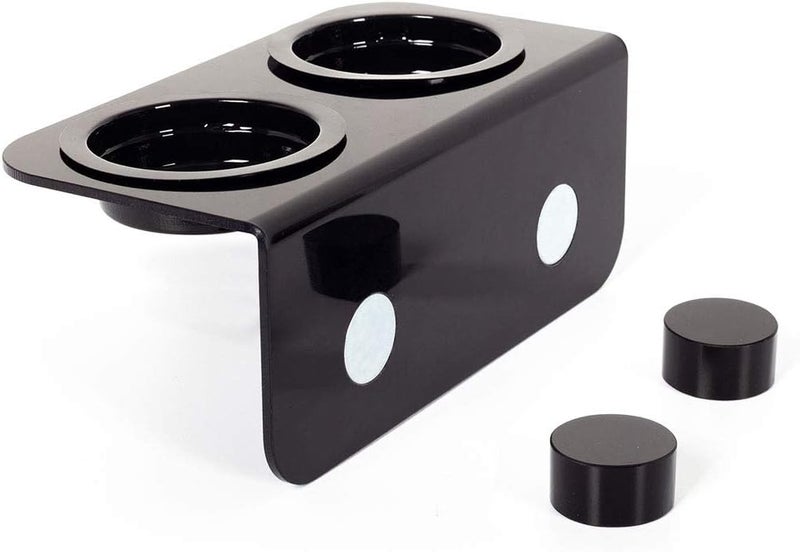 WACOOL Magnetic Reptile Ledge, Acrylic Gecko Feeding Ledge with 6PCS Cups, Reptile Food Water Feeder Dish for Geckos Iguana Chameleon Pets (Black) - Image 1