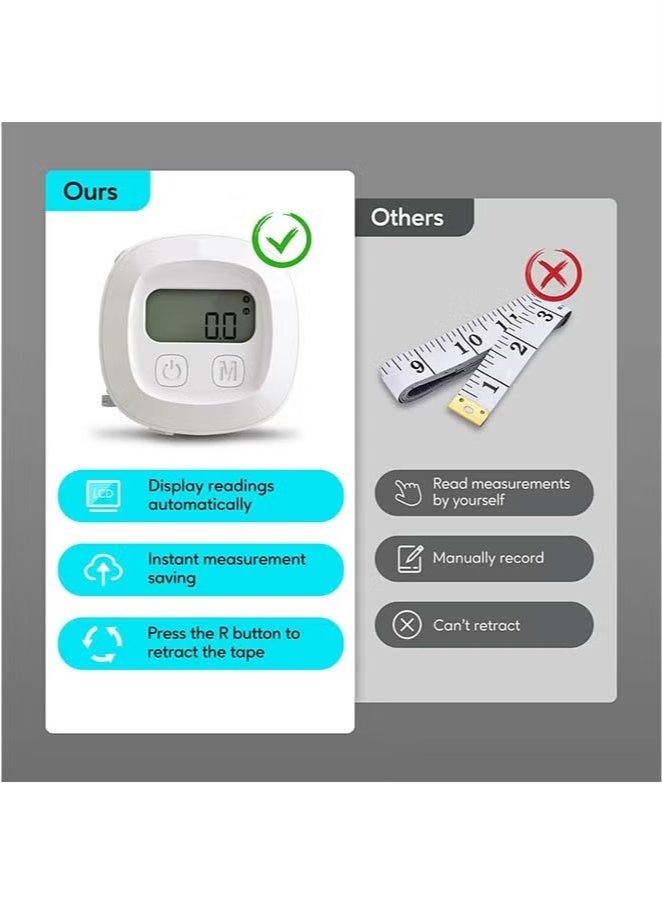 Generic Bluetooth Body Tape Measure with App - 60in, Locking, Retractable, for Body Measurements and Weight Loss  - Image 3