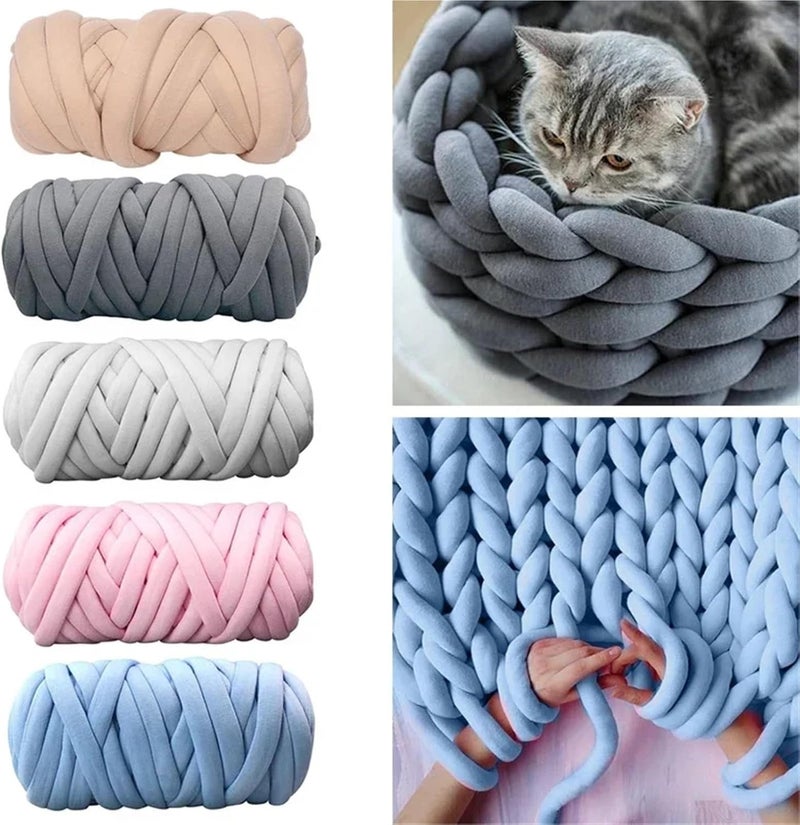 Crochet Yarn 0.25-1KG Giant Bulky Chunky Yarns Super Soft Hand Woven Blanket Yarn Washable Knitting(O-1000g) - Image 4