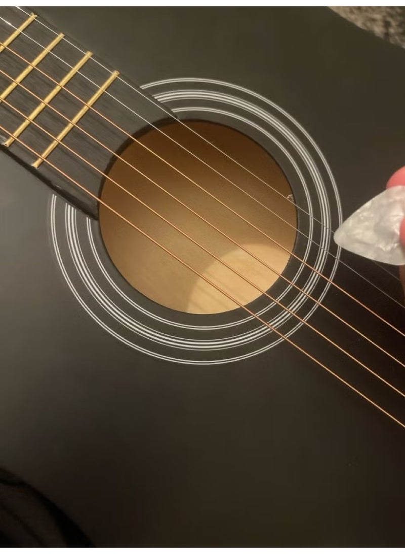 AGD Beginner's Acoustic Guitar with Built-in Accessories, Including a Guitar Bag, Tuner, Brass Strings, Capo, and Cleaning Cloth - Image 4