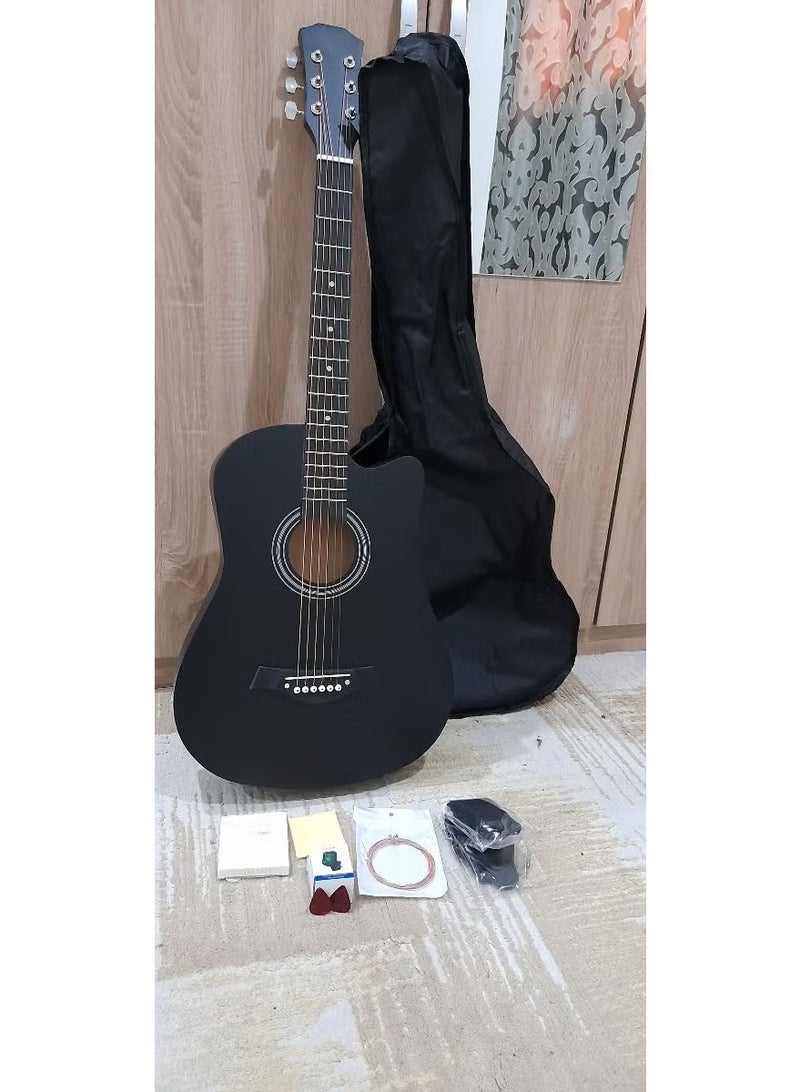 AGD Beginner's Acoustic Guitar with Built-in Accessories, Including a Guitar Bag, Tuner, Brass Strings, Capo, and Cleaning Cloth - Image 3