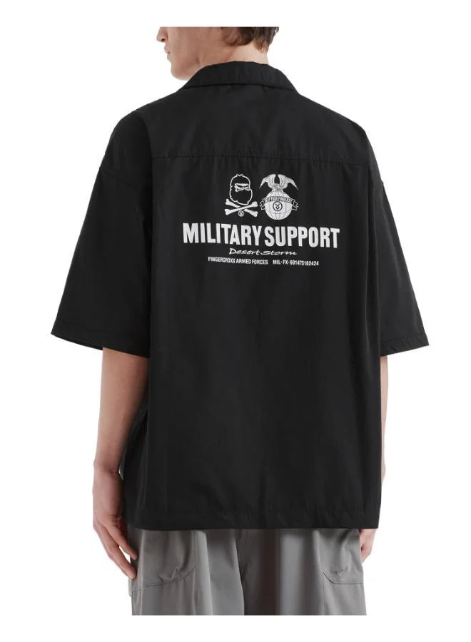 فينجركروكس قمصان رجالية قصيرة الأكمام داعمة عسكرية