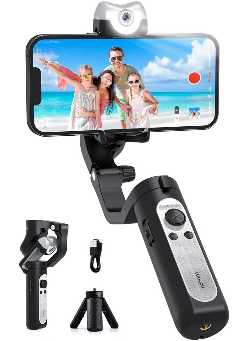 hohem hohem iSteady V2S Gimbal Stabilizer for Smartphone, 3-Axis Gimbal for iPhone, AI Tracking, Portable and Foldable Gimbal with Fill Light, Phone Stabilizer for Video Recording  - Image 1