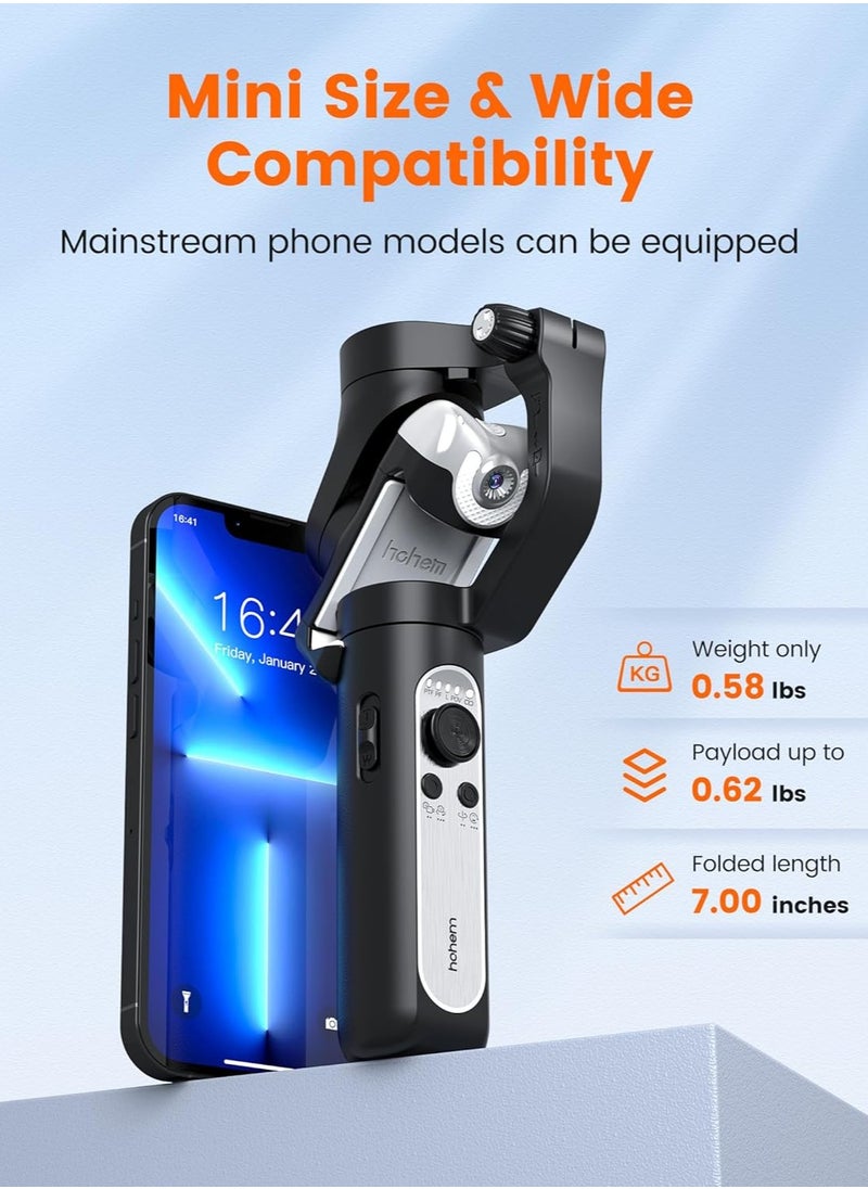 hohem hohem iSteady V2S Gimbal Stabilizer for Smartphone, 3-Axis Gimbal for iPhone, AI Tracking, Portable and Foldable Gimbal with Fill Light, Phone Stabilizer for Video Recording  - Image 5