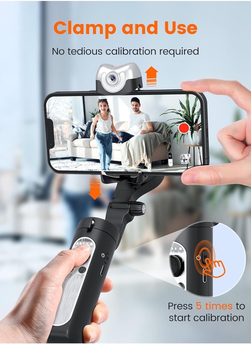 hohem - hohem iSteady V2S Gimbal Stabilizer for Smartphone, 3-Axis Gimbal for iPhone, AI Tracking, Portable and Foldable Gimbal with Fill Light, Phone Stabilizer for Video Recording - Image 1